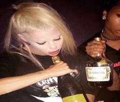 Yolandi Visser consuming alcohol